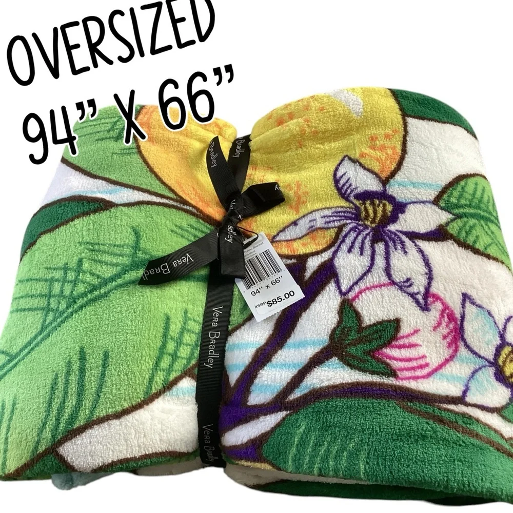 🌸Vera Bradley Lemon Grove Throw 94”X66”